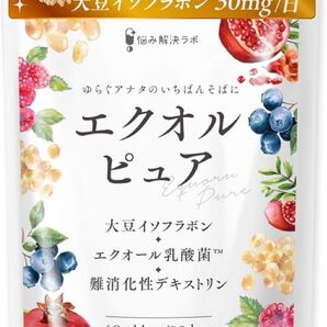 悩み解決ラボ エクオルピュア 30日分 エクオール 乳酸菌 100mg アグリコン型 イソフラボン ビタミンB12 美容 サプリ