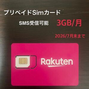 5枚セット 3GB/月 楽天モバイル プリペイドSIM 9ヶ月分 SMS認証対応【2026/7まで】