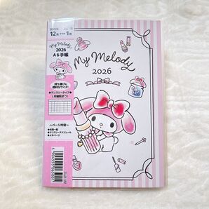 新品 マイメロディ スケジュール帳 2026年 A6手帳 マンスリータイプ ピンク 未使用 サンリオ