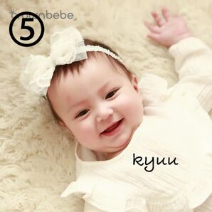 カチューム 赤ちゃんヘアバンド ベビーヘアバンド アイボリーハートリボン