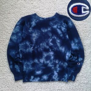 Champion REVERSE WEAVE チャンピオン リバースウィーブ 青単色タグ 復刻 タイダイ染め スウェット S
