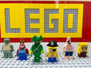 ☆スポンジボブ☆ レゴ　ミニフィグ　カニカーニ　パトリック　スクイッドワード　フライングダッチマン　( LEGO 人形 海賊