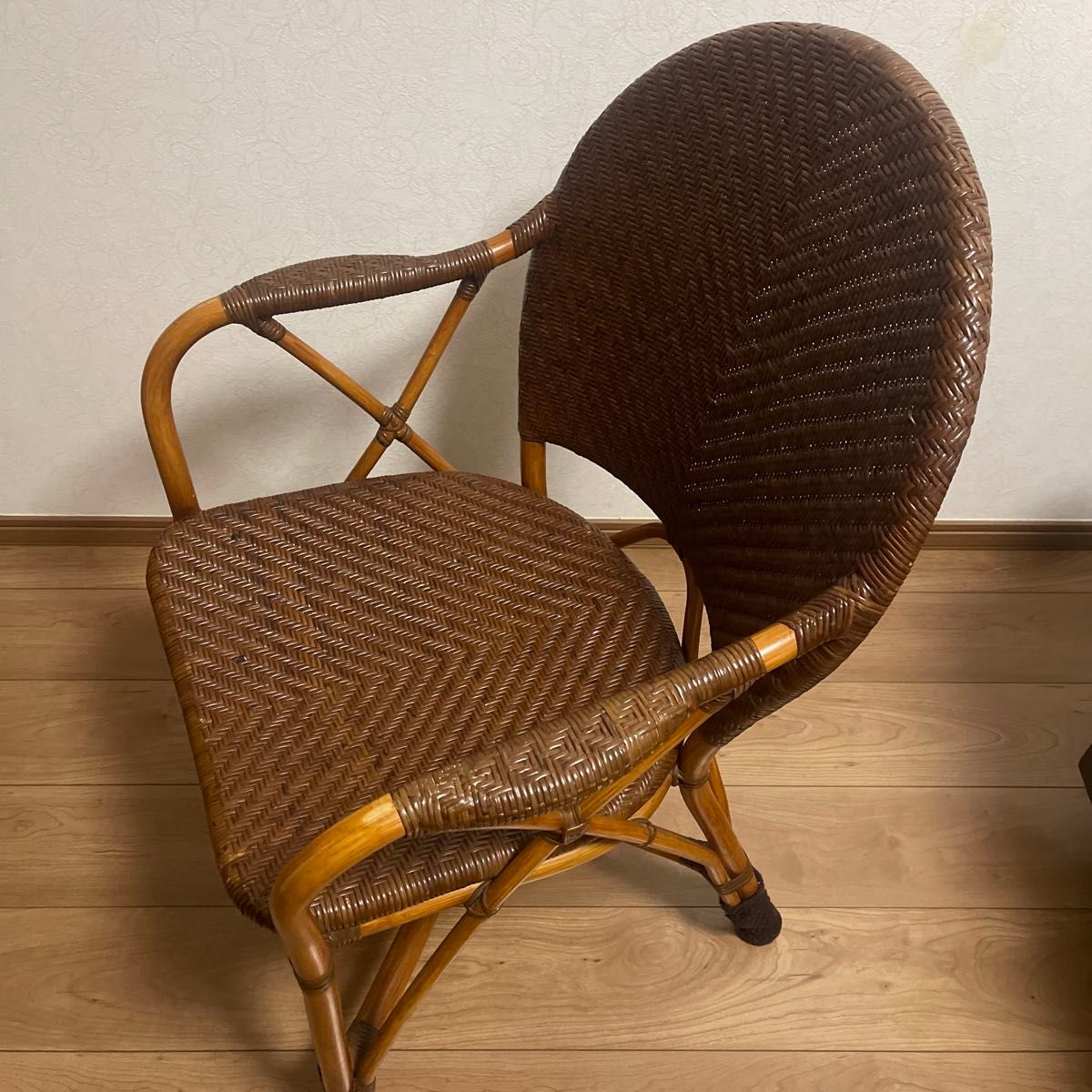 三越取扱 Shin Lee シンリーオーク材 ダイニングチェア 籐 ラタン