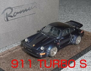 MR collection final product 1/43 Porsche 911 Turbo S blue metallic 1992 (964) PORSCHE turbo light weight Geneva Motor Show 1992