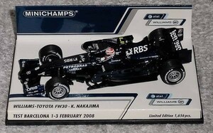 1/43ウイリアムズ トヨタFW30 中嶋一貴 バルセロナ テストカー2008 WILLIAMS