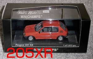 1/43プジョー205 XR レッド 1988 PEUGEOT