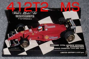 チェッカー台紙1/43フェラーリ1996ラウンチ シューマッハ 412T2