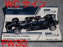 WCサイン入 1/43ウイリアムズ トヨタFW30ロズベルグ テスト2008_画像1