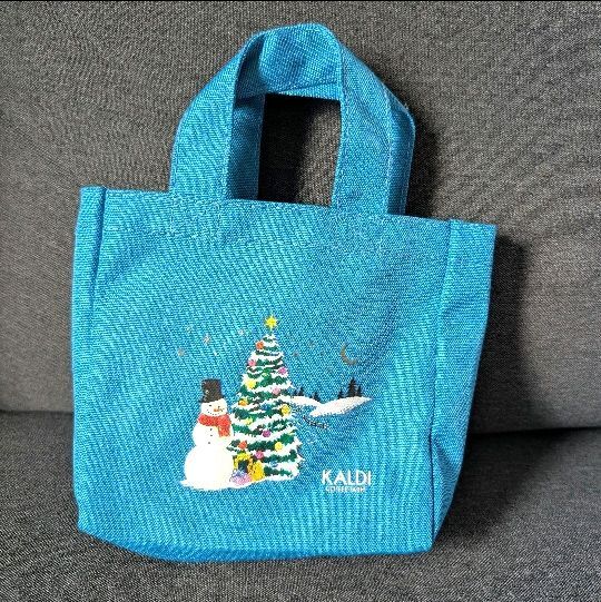 2024年 カルディ クリスマス ミニバッグ ブルー