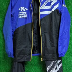150cm UMBRO アンブロ 中綿ナイロンジャケット セットアップ ブルー ブラック ジュニア Jr