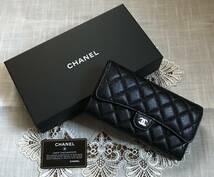 送料無料！新品・未使用・正規品★シャネル/CHANEL★30番台 長財布 マトラッセ キャビアスキン ココマークシルバー 財布　ウォレット_画像1