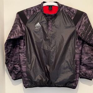 adidas アディダスプロフェッショナル ナイロンジャケット(Oサイズ)ブラック 野球トレーニングウェア 黒 ブラック