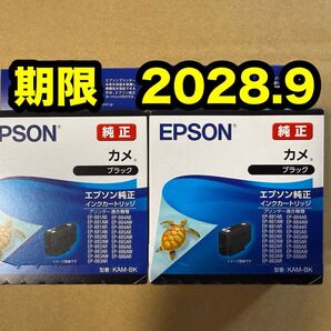 【純正】新品未開封 EPSON カメ エプソン KAM-BK 純正 インク ブラック 2個セット 期限2028.9