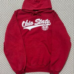 Russell Athletic OHIO STATE カレッジロゴ パーカー XL レッド 古着 オハイオ州立大学 スウェット