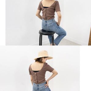 バックオープンリブ カットソー 即日発送致します。