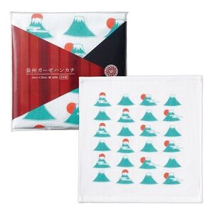 新品 泉州ガーゼハンカチ 富士山柄 今治ハンドタオル 2点セット 日本製