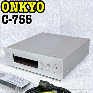 良品 ONKYO C-755 CDプレーヤー リモコンあり 動作確認済み オンキョーCDデッキ アンプ レシーバー