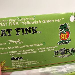 新品未開封 dune27 RAT FINK Ed Roth エドロス ムーンアイズ MOONEYES テツロッド 世田谷ベース 廃盤 希少 イエローウィッシュグリーンの画像2