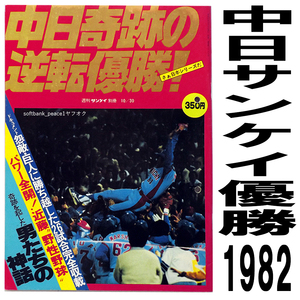 送料無料ネ「 中日 ドラゴンズ 優勝 記念 1982年 サンケイ 別冊 」プロ 野球 昭和 57年 写真集 巨人 限定品 号外 イヤーブック 大島康徳 本