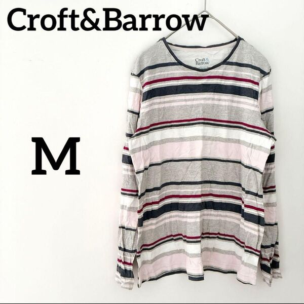 美品☆ Croft & Barrow ロングTシャツ ボーダー 長袖 M