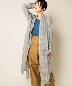  new goods Johnbull Johnbull stand-up collar check One-piece shirt One-piece 27,500 jpy lady's F