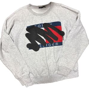 プリントスウェット グレー