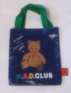 超レア！1995年サンリオ製品★くま ＭＢＤ ＣＬＵＢ　M.B.D. CLUB ベア★撥水ハンドバッグ★本体部分の縦15.5ｃｍ★