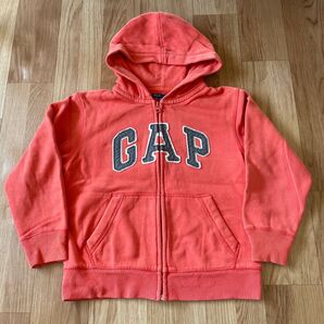 GAP GAP kids ギャップ オレンジパーカー 男女兼用 裏起毛 ファスナー付 スウェット パーカー 120cm
