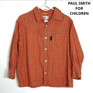 paul smith for children 100cmオレンジチェックシャツ