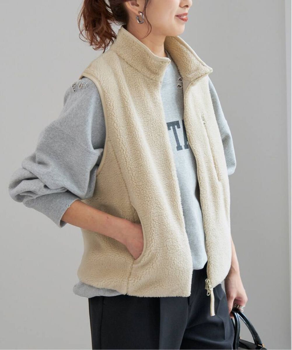 spick & span ライトボアジップベスト スピック&スパン ボアベスト 38