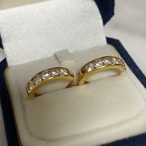 K18 フープリング ピアス2個セット