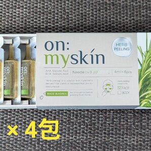 on:myskin onmyskin オンマイスキン フェイス用 パック ハーブ ピーリング ソリューション 4ml × 4pcs