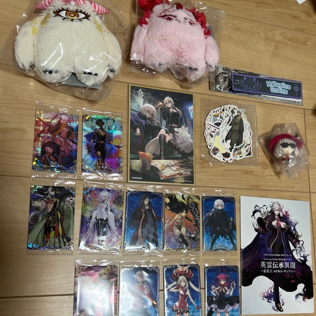fgoグッズまとめ売り　ヤメルンノス・モエルンノス　ミニぐるみ　ウエハースカード　ドラマCD タグ　周年入場特典シール　等