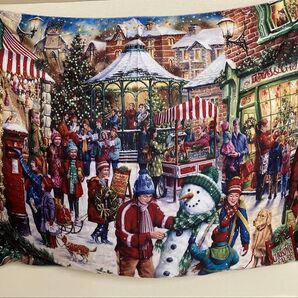Xmas タペストリー クリスマス Christmas タペストリー 雪景色 絵画 景色柄