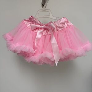 チュチュ スカート パニエ ハーフバースデー チュールスカート ハーフバースデー シフォンスカート ふりふり 撮影 ピンク