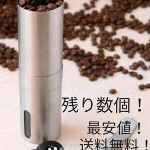 コーヒーミル 手挽き 携帯 丸洗い可 キャンプ 新品 ステンレス フェス【再入荷!※購入前、購入後のメッセージ不要です。】 2~3日