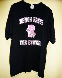 送料無料 USED Bench Press for Cancer Tシャツ 半袖 メンズ XL 丸首 USA直輸入