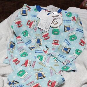 新幹線 キルトパジャマ 90cm はやぶさ こまち かがやき 綿100% 90cm 新品 クーポンでお得にどうぞ