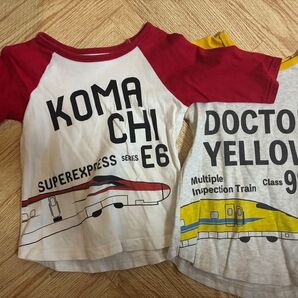 新幹線 こまち ドクターイエロー キッズ トップス 5部丈 保育園 男の子 2枚セット サイズ100