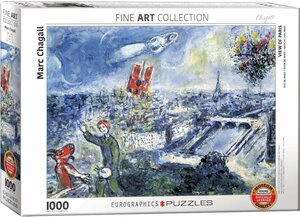 6000-0850 1000 piece jigsaw puzzle American import *EUR* mark * car girl Chagall Marc - Le Bouquet de Paris