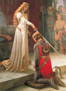 6000-0038 1000 piece jigsaw puzzle American import *EUR* knight number .. Edmond * Ray ton The Accolade by E.B. Leighton