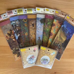 ミュージアムシリーズ 長4封筒 同柄8枚×8種セット モネ ゴッホ 手紙 レター 封筒 フレークシール シール マスキングテープ