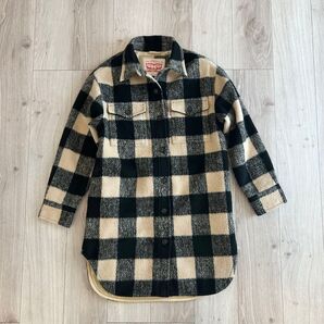 リーバイスLong Nola Shacket ロング ノーラ シャケット S〜M ネルシャツ チェック ブラック ンテージ