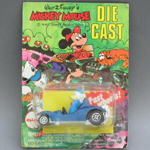  Disney Donald die-cast * minicar ( navy blue ) Azrak-HamwayI company 1977 year package entering unopened 