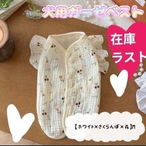 337 犬服 ペット服 犬ベスト ( 犬 わんちゃん ガーゼ 素材 通気性 快適 お散歩 室内犬 ペット 服 お洋服