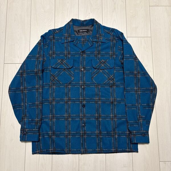 SC SubcultureWOOL CHECK SHIRT BLUE 3 サブカルチャー ウールチェックシャツ ブルー