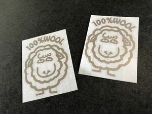 送料無料♪ 100%WOOL 001 ステッカー 中サイズ2枚セット シルバー US ミリタリー ハーレー カブ 所さん 世田谷ベース 世田谷