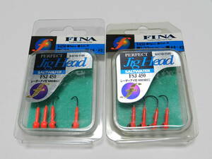 即決　フィナ　Fina 　パーフェクトジグヘッド　　1/32OZ 防錆ソルトウォーター　　レーザーアイ　　2個セット　　赤　　ジグヘッド