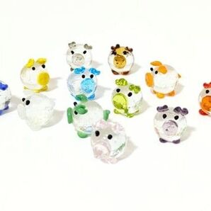 GA03 ミニチュアブタのガラス細工 12個セット 大量 まとめて