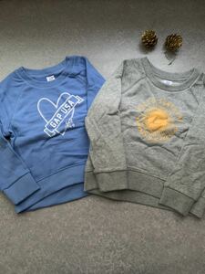 新品2枚◆baby GAP トレーナー 100◆裏起毛無し 男の子 未使用 ベビーギャップ 4歳 まとめ 保育園